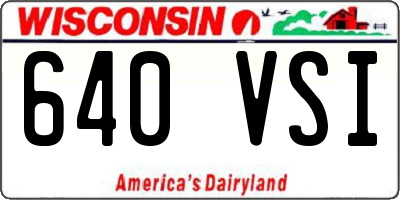 WI license plate 640VSI
