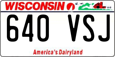 WI license plate 640VSJ