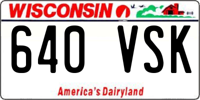 WI license plate 640VSK