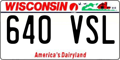 WI license plate 640VSL