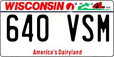 WI license plate 640VSM