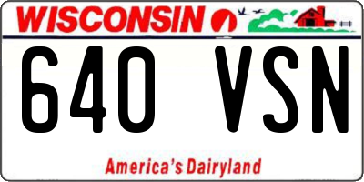 WI license plate 640VSN