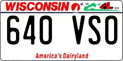 WI license plate 640VSO