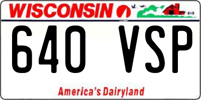WI license plate 640VSP