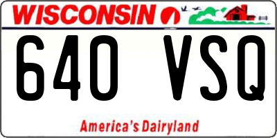 WI license plate 640VSQ