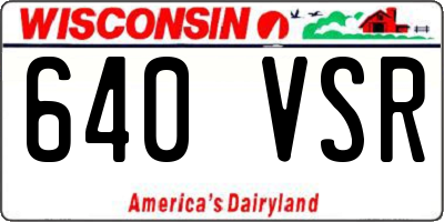 WI license plate 640VSR