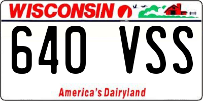 WI license plate 640VSS