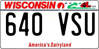WI license plate 640VSU
