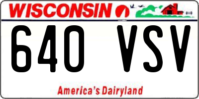 WI license plate 640VSV