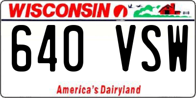WI license plate 640VSW