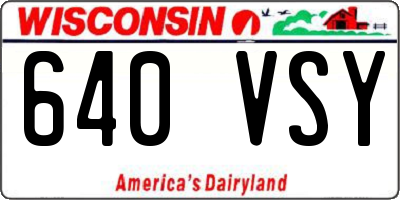 WI license plate 640VSY