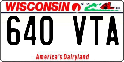 WI license plate 640VTA