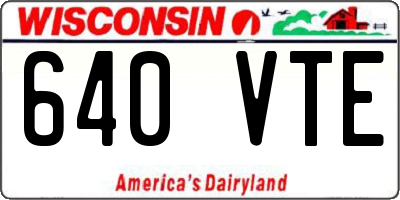 WI license plate 640VTE