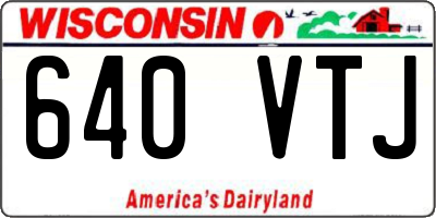 WI license plate 640VTJ