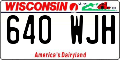 WI license plate 640WJH