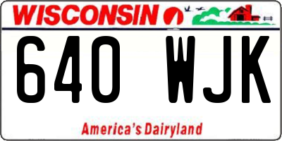 WI license plate 640WJK