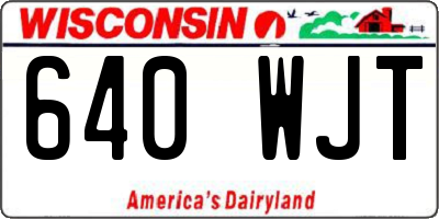 WI license plate 640WJT