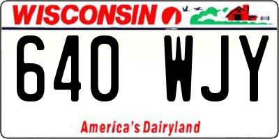 WI license plate 640WJY