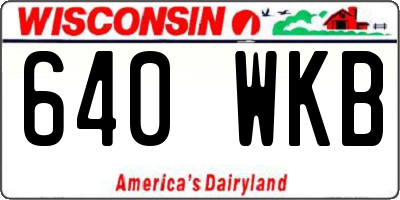 WI license plate 640WKB