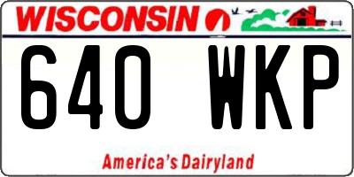 WI license plate 640WKP