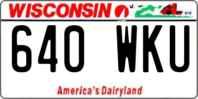 WI license plate 640WKU
