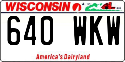 WI license plate 640WKW