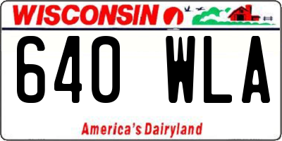 WI license plate 640WLA