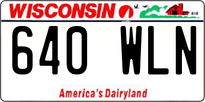 WI license plate 640WLN