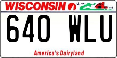 WI license plate 640WLU