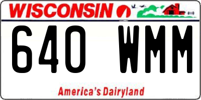 WI license plate 640WMM