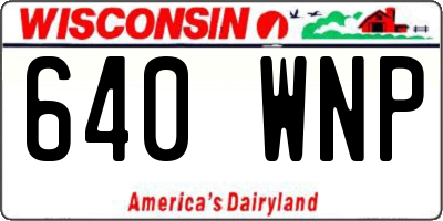WI license plate 640WNP