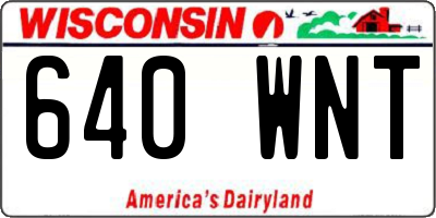 WI license plate 640WNT