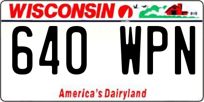 WI license plate 640WPN