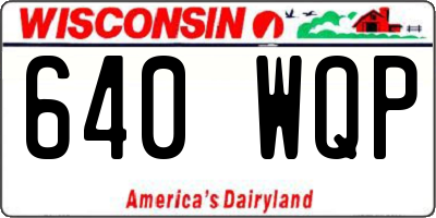 WI license plate 640WQP