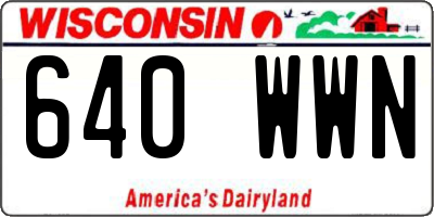 WI license plate 640WWN