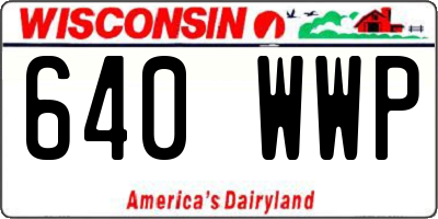 WI license plate 640WWP