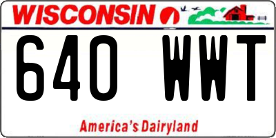WI license plate 640WWT