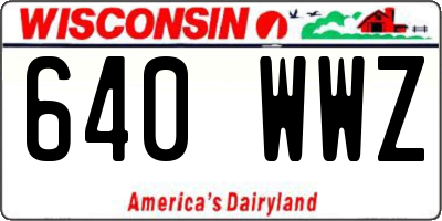 WI license plate 640WWZ