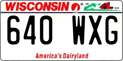 WI license plate 640WXG