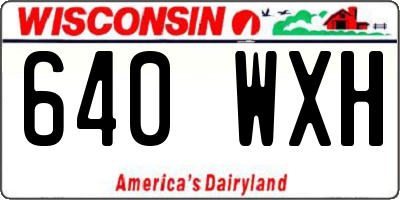 WI license plate 640WXH
