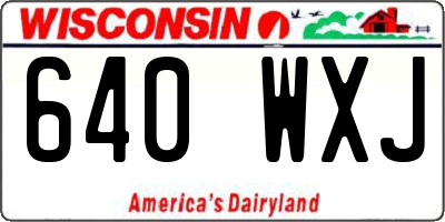 WI license plate 640WXJ