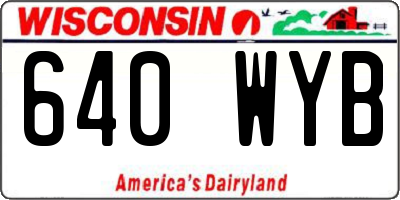 WI license plate 640WYB
