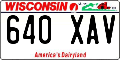 WI license plate 640XAV