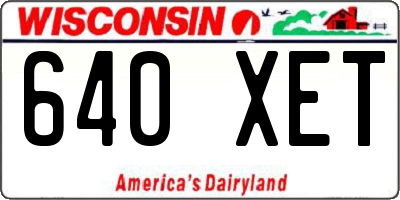 WI license plate 640XET