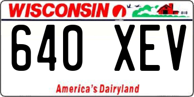 WI license plate 640XEV