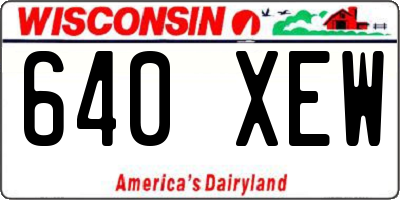 WI license plate 640XEW