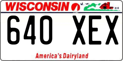 WI license plate 640XEX