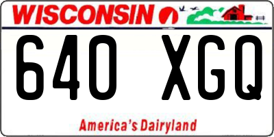 WI license plate 640XGQ
