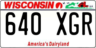 WI license plate 640XGR