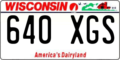 WI license plate 640XGS